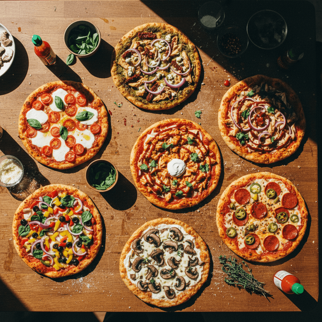 Chicken Crust Pizza (7 Ways)