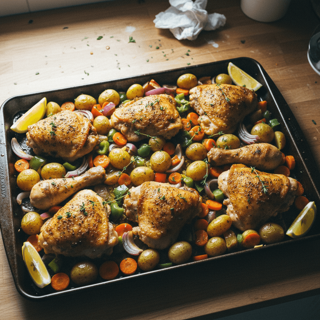 One Pan Garlic Herb Chicken & Potatoes