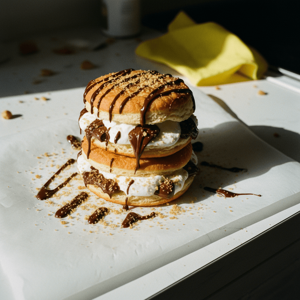 Fried Biscuit Stuffed S'mores