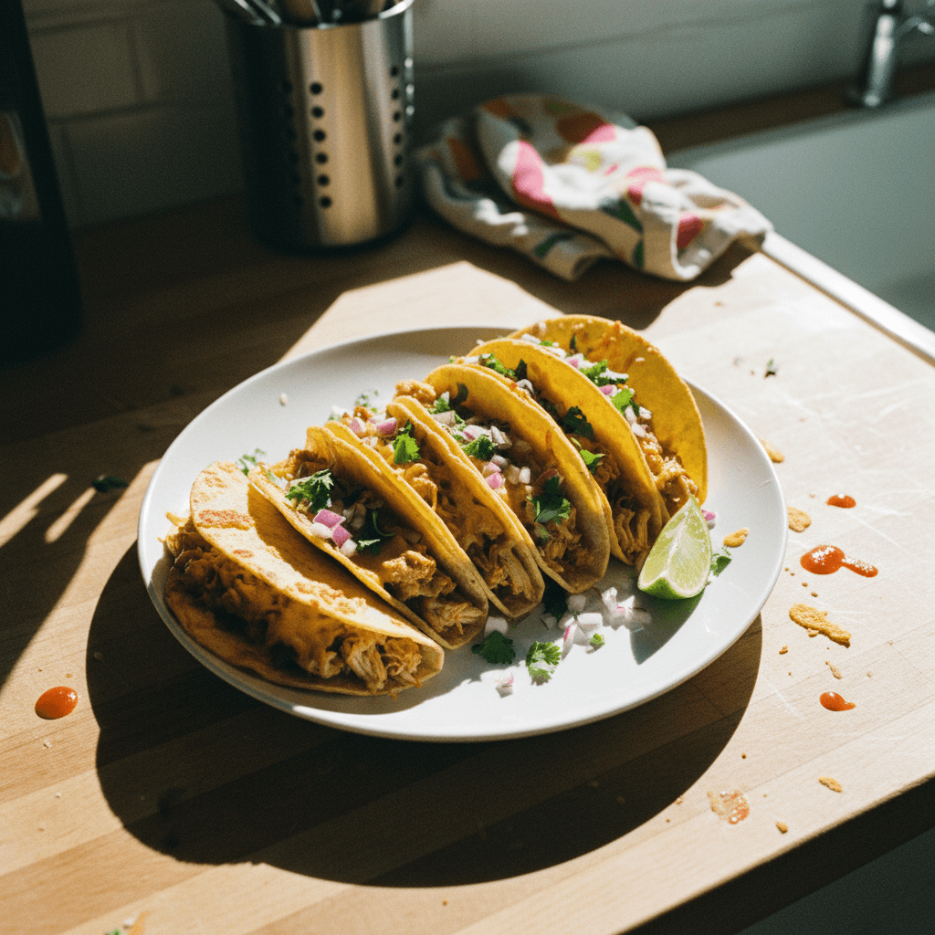 High Protein Crispy Cheesy Chicken Tacos