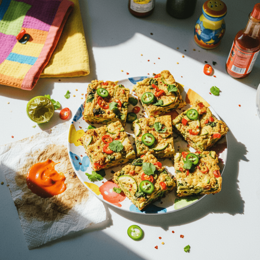 Spicy Low Carb Veggie Breakfast Bars