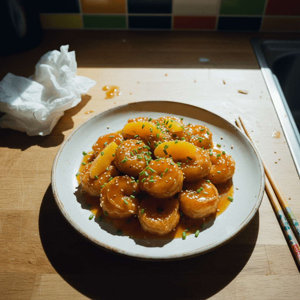 Bubble Prawns with Orange Glaze