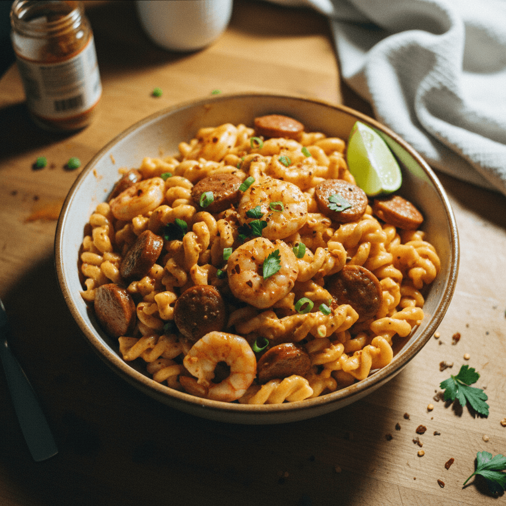 Creamy Cajun Shrimp & Sausage Pasta