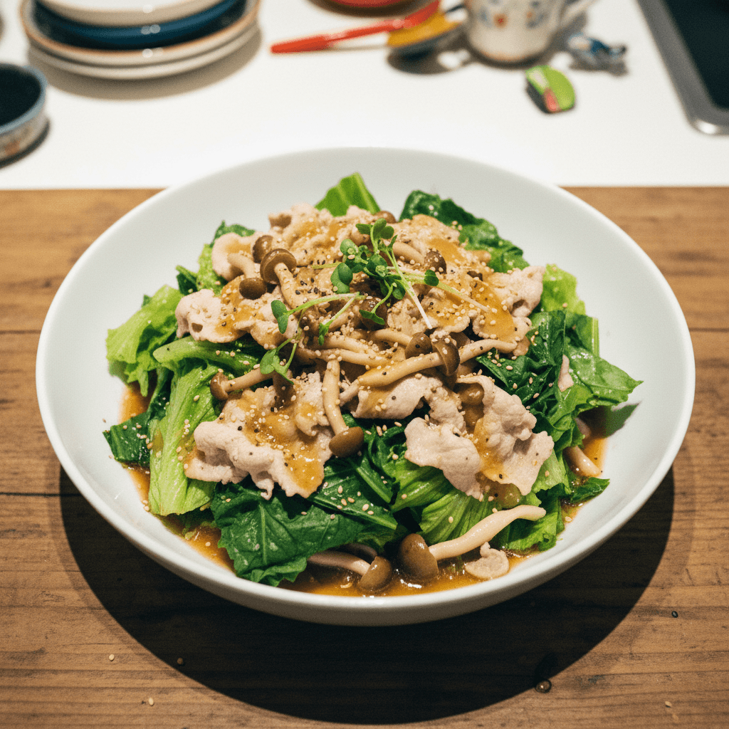 Steamed Pork and Lettuce with Ponzu Sauce