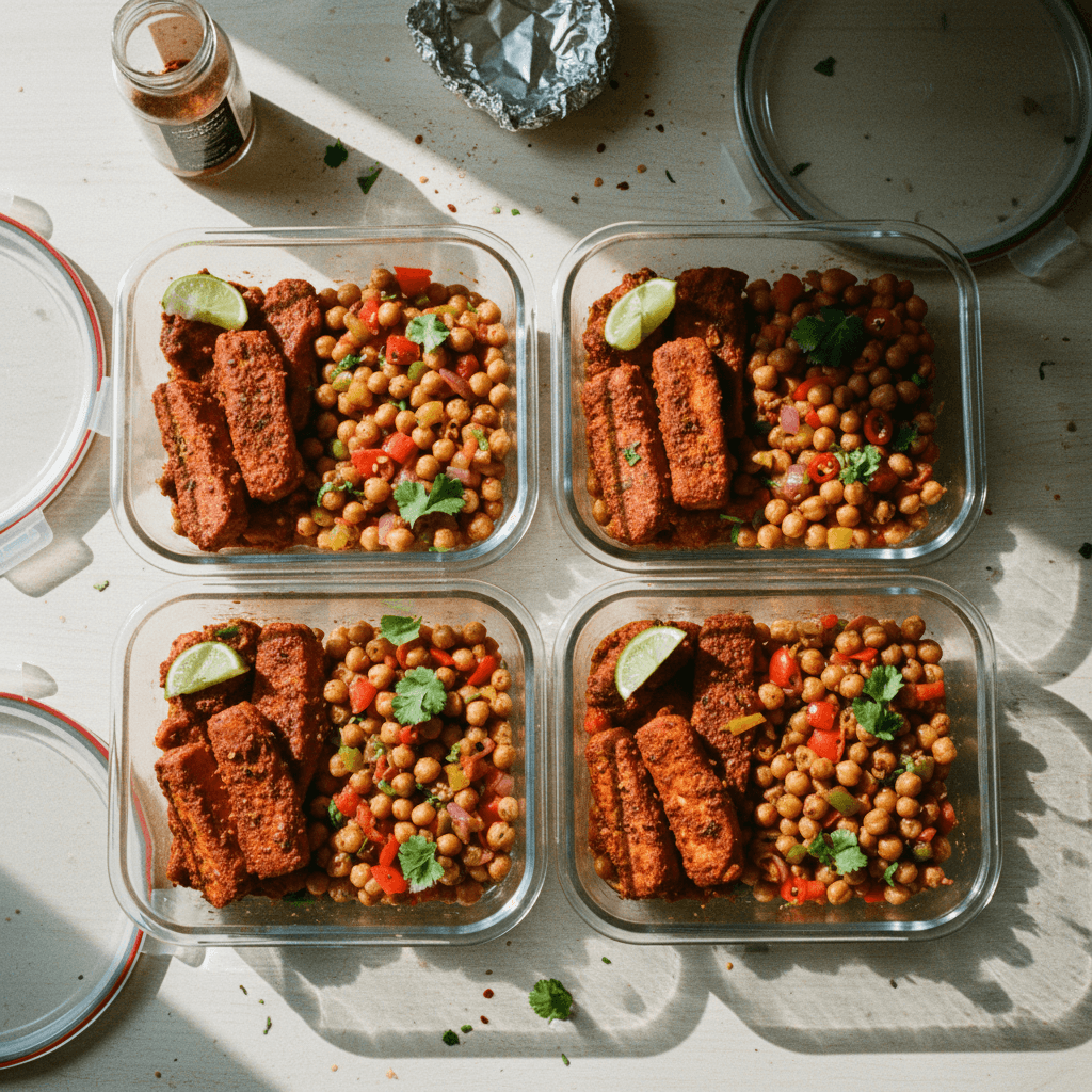 Spiced Paneer and Chickpea Meal Prep