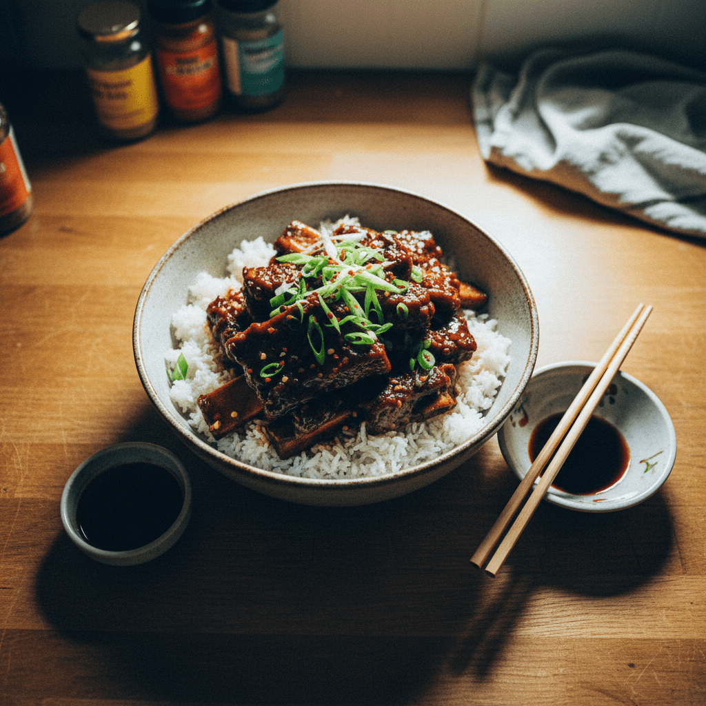 Easy Crockpot Korean Inspired Short Ribs
