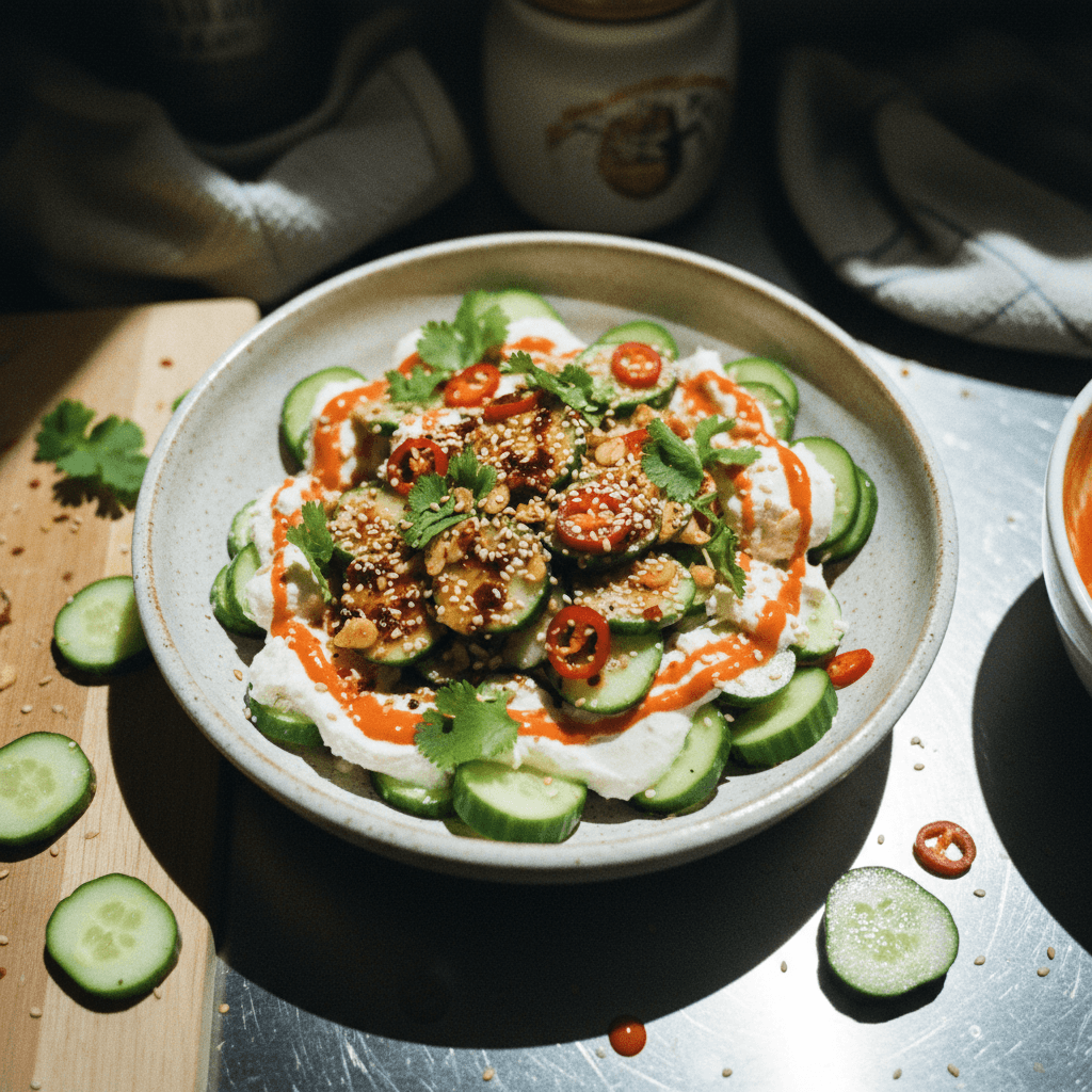 Spicy Creamy Cucumber Salad