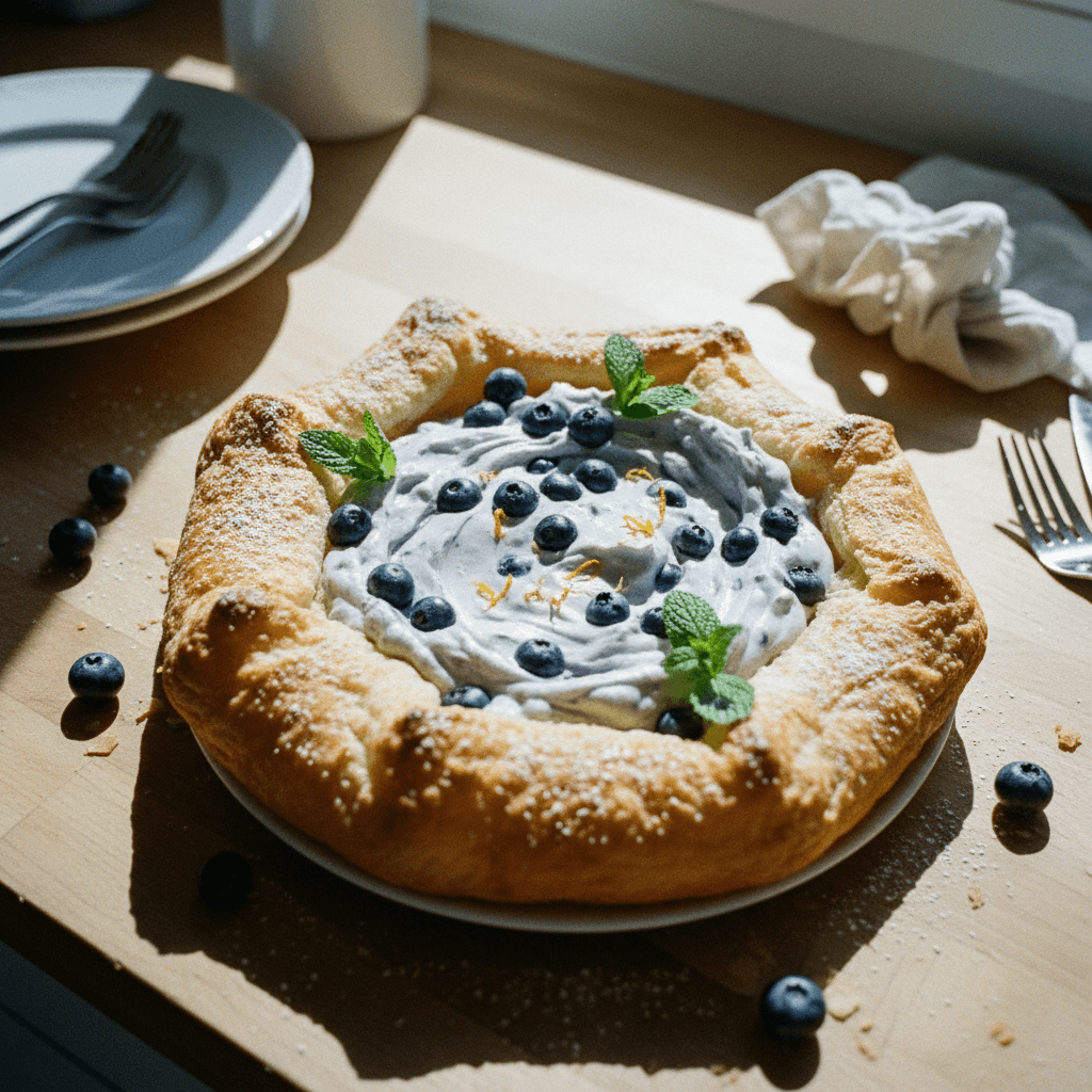 Blueberry Cream Puff Pastry Pie