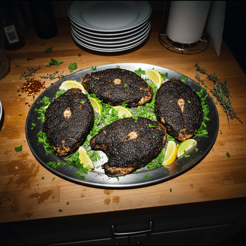 Blackened Alligator Gar Steaks