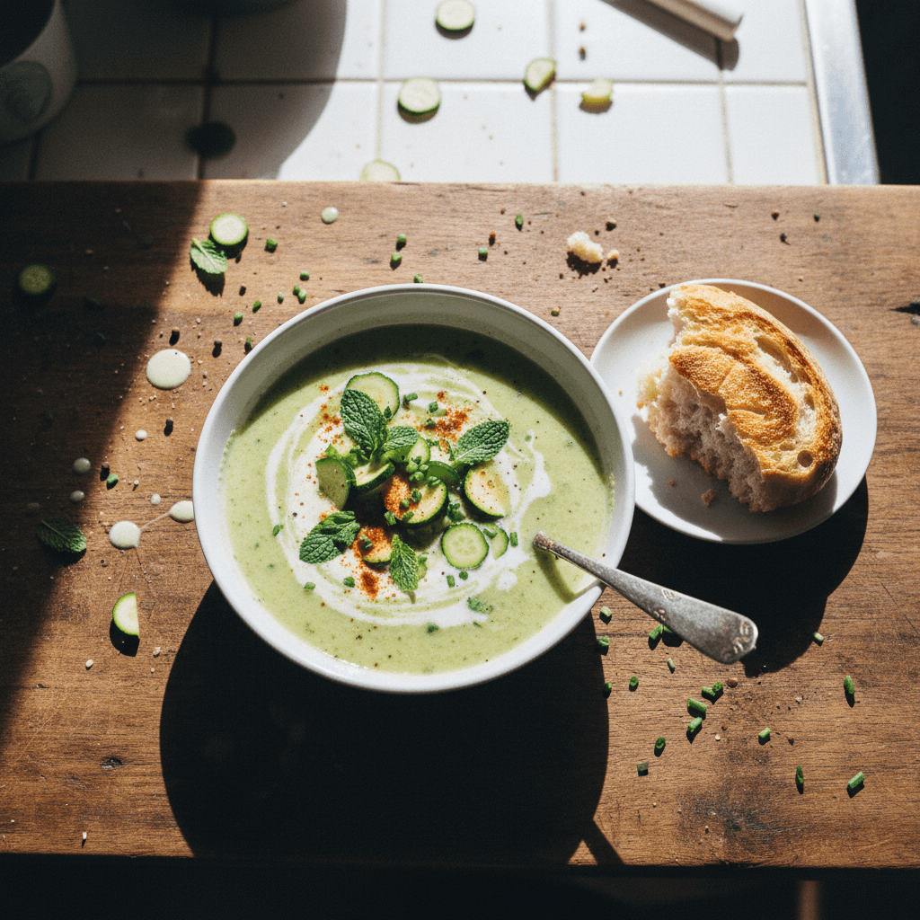 شوربة خيار وكوسا