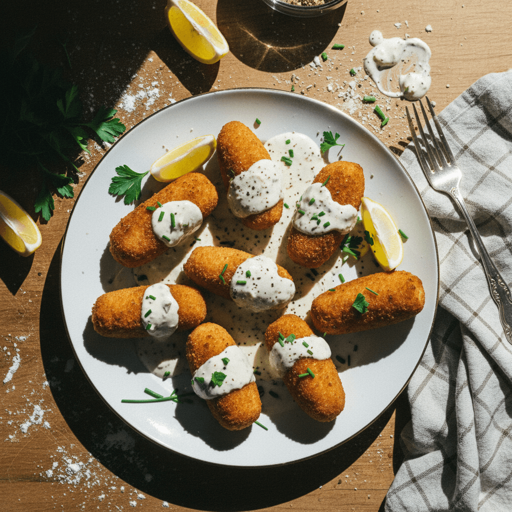 Chicken Croquettes with Classic Cream Sauce