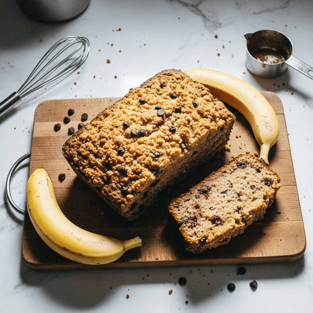 Brown Butter, Chocolate Chip & Crumble Banana Bread