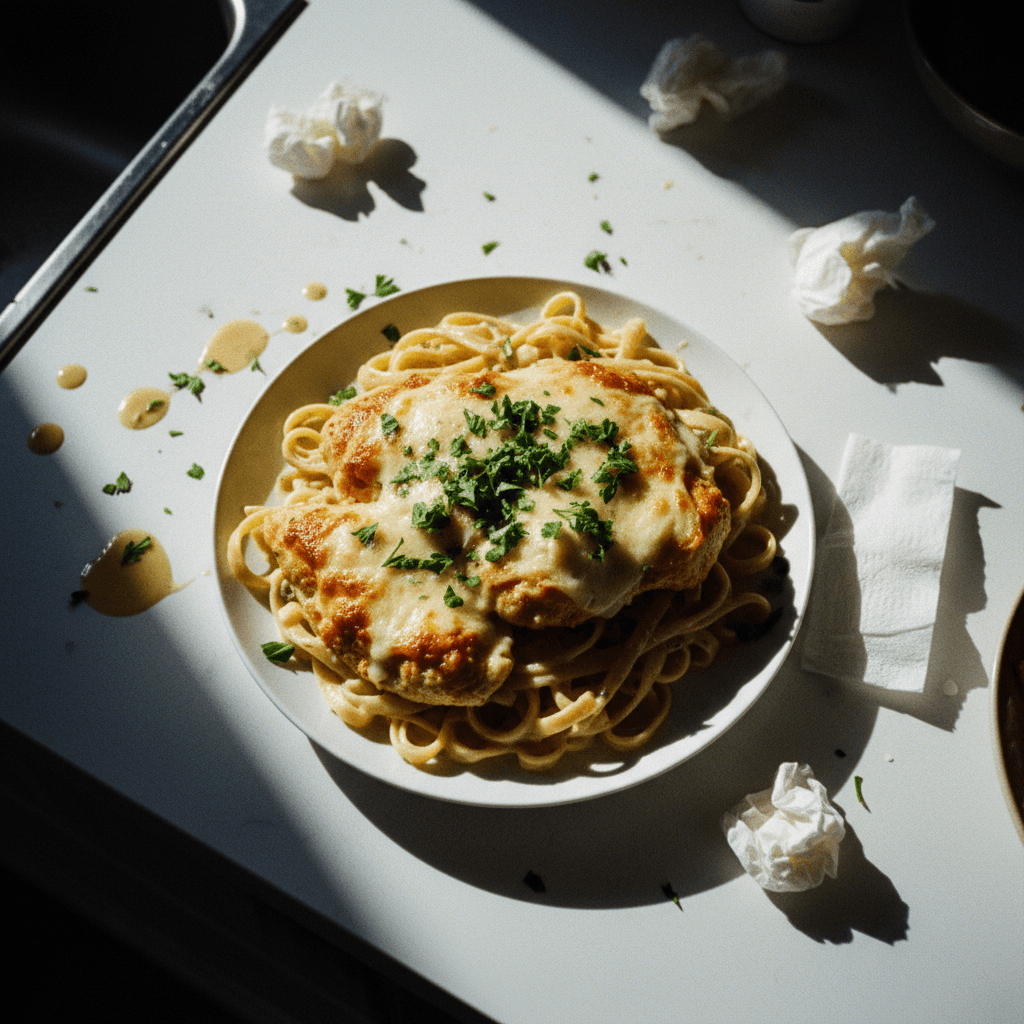 Creamy Cheesy Chicken and Fettuccine