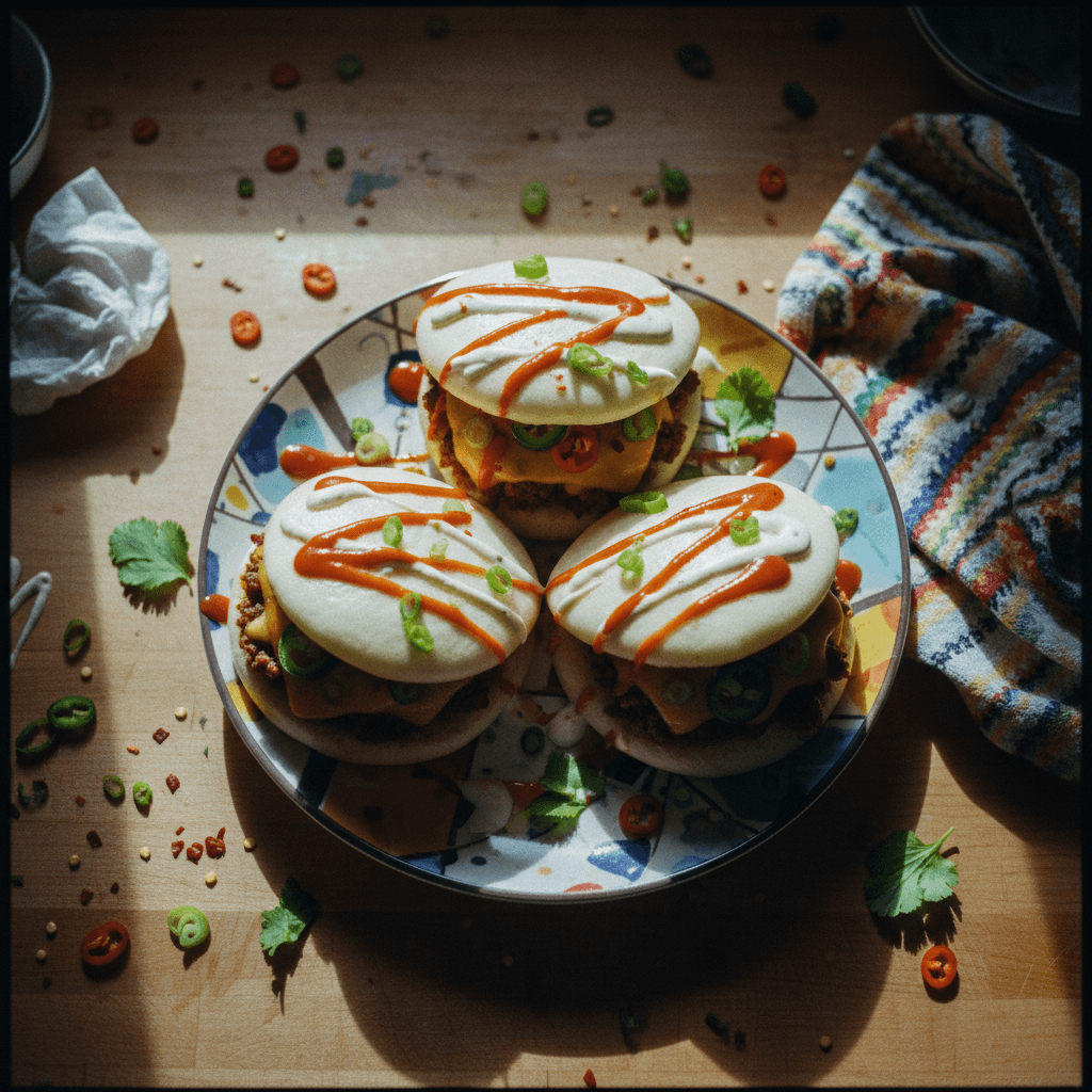 Spicy Sriracha Cheeseburger Bao