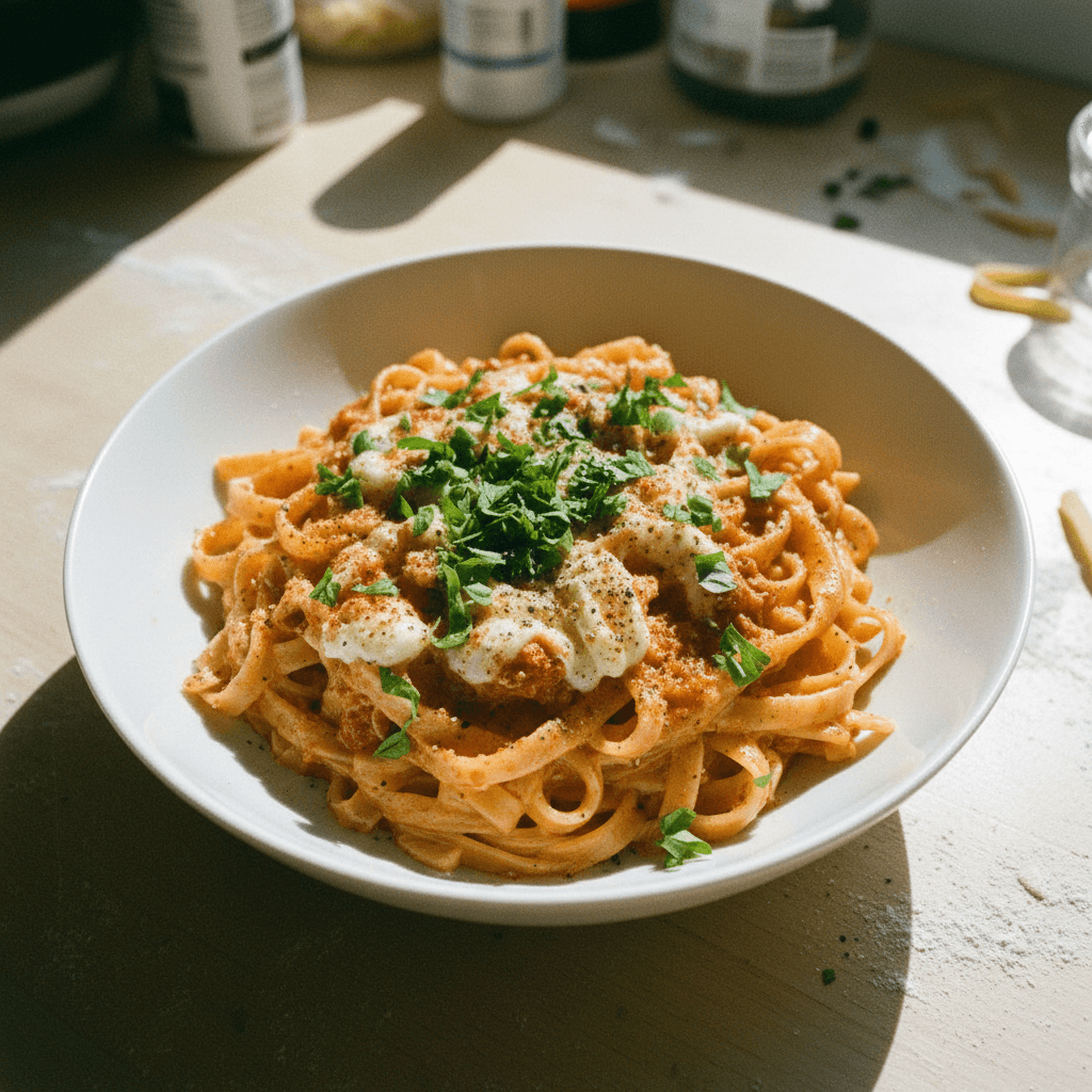 Creamy Pasta with Homemade Noodles