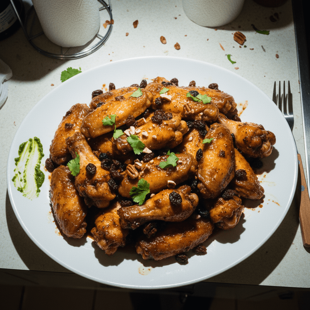 Rum and Raisin Chicken Wings