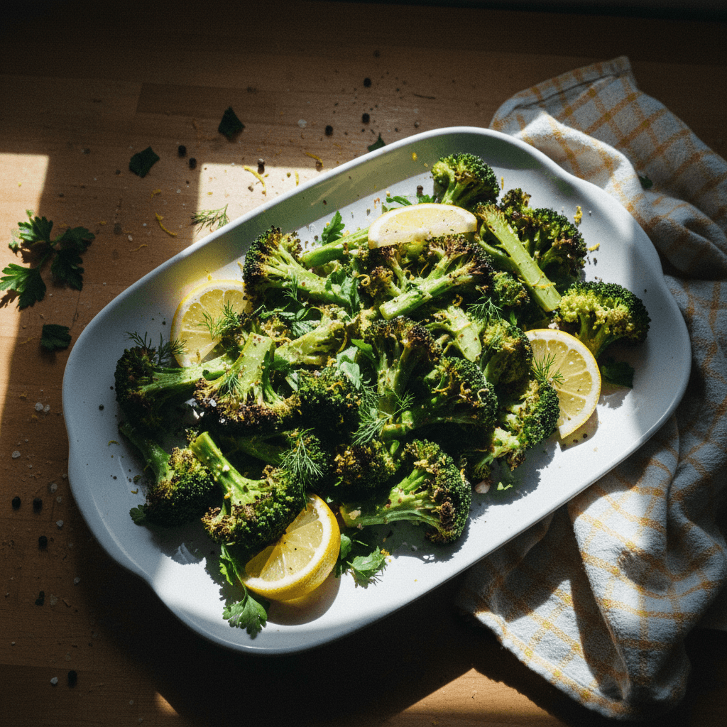 Lemon Herb Roasted Broccoli