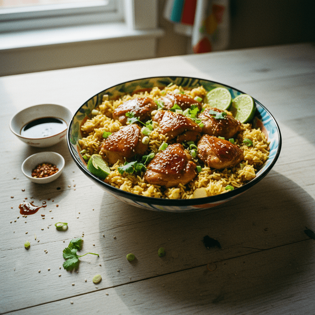 Lemongrass and Ginger Baked Chicken Rice