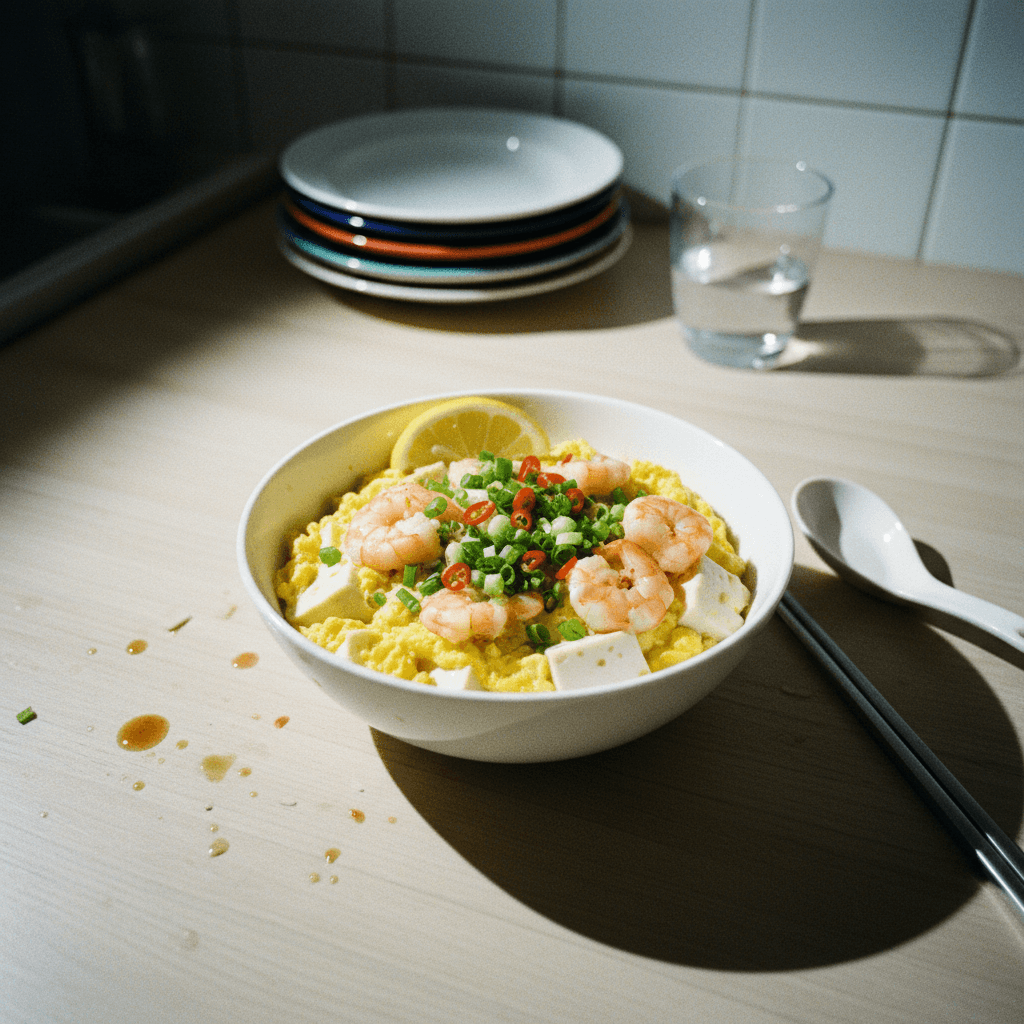 虾仁豆腐抱蛋