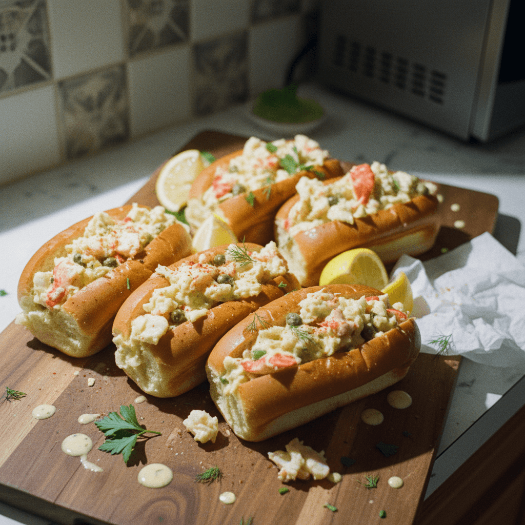 Creamy Lemon-Caper Lobster Rolls