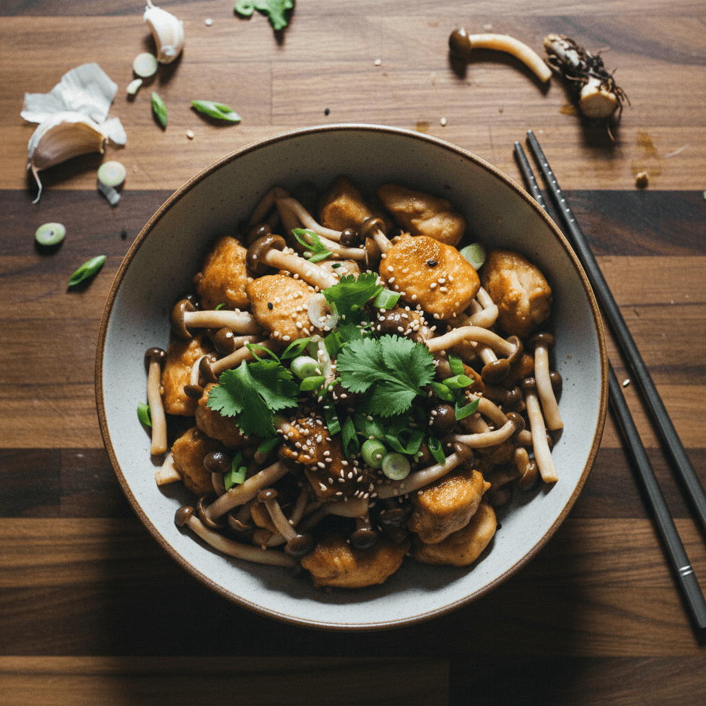 Quick & Easy Chicken and Shimeji Mushroom Stir-fry
