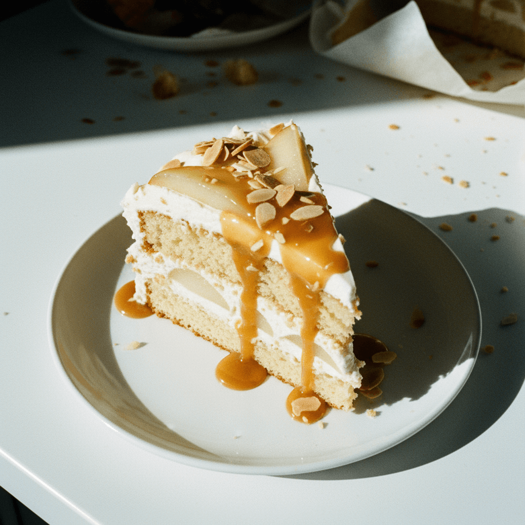 Pear, Ginger & Almond Cream Cake