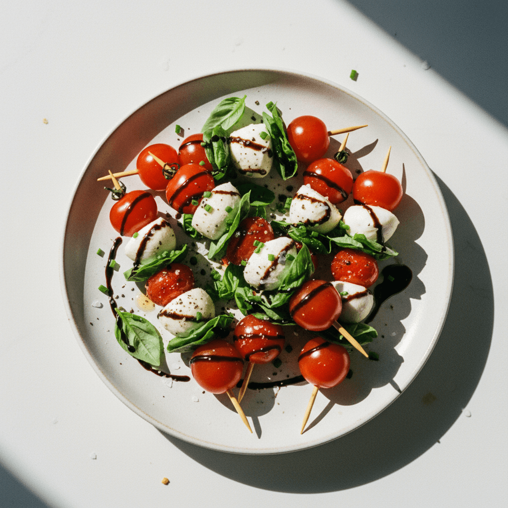 Caprese Skewers with Balsamic Glaze