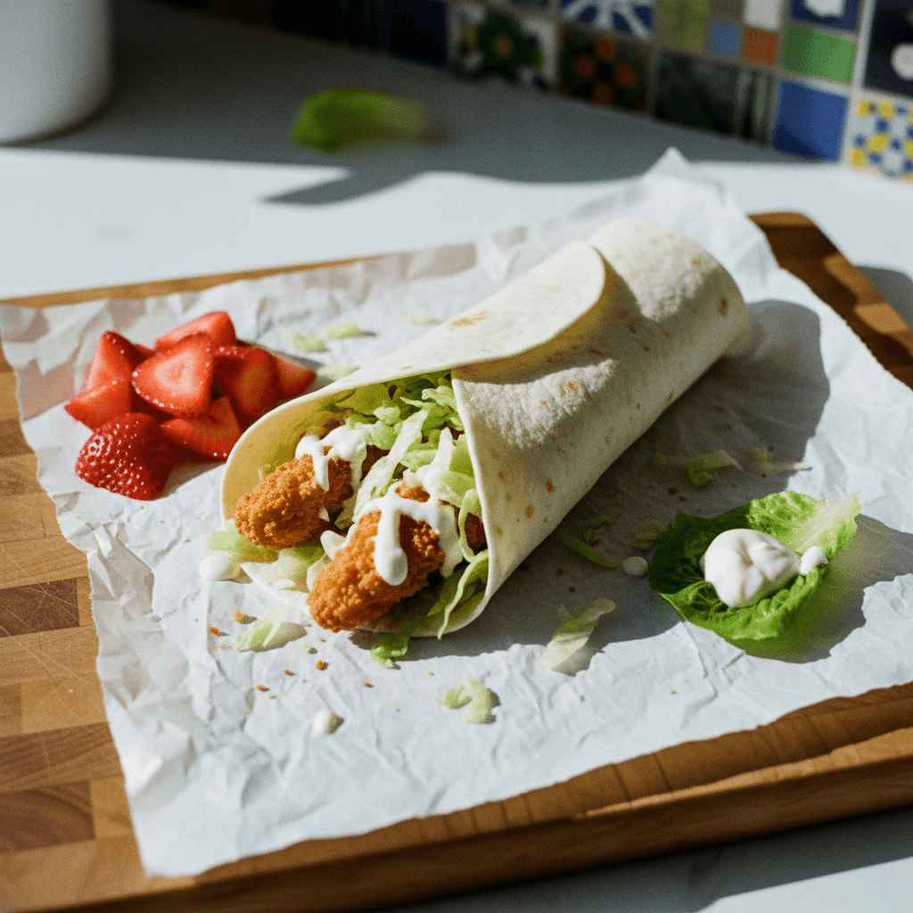 Homemade Crispy Chicken Snack Wrap