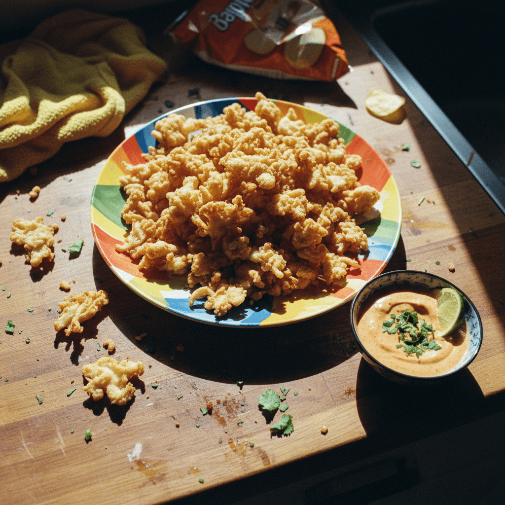 Crispy Fried Enoki Mushrooms