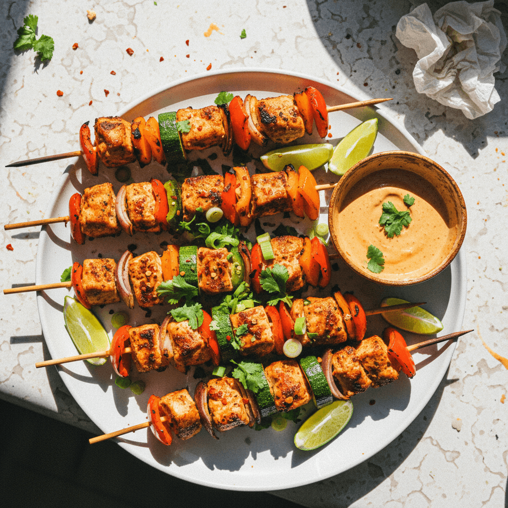 Spicy Chicken & Veggie Skewers
