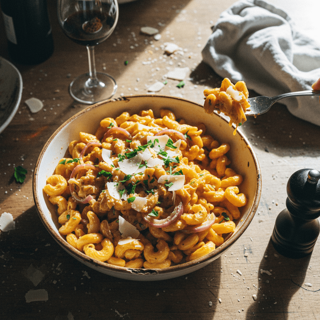 Onion Parmesan Pasta Creamy & Flavorful Recipe