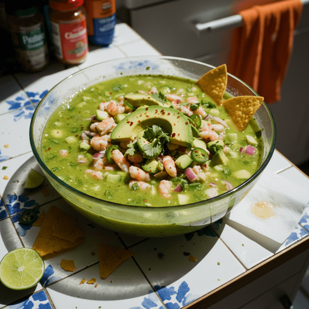 Ceviche Verde with Cooked Shrimp