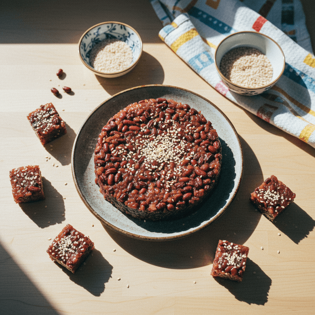 红豆糯米糕 (Red Bean Glutinous Rice Cake)