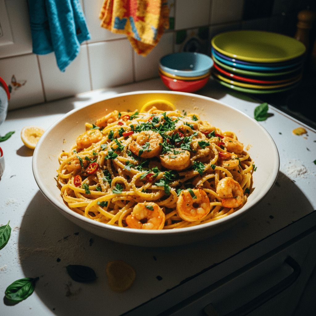 Creamy Shrimp Linguine