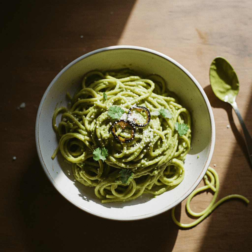 Creamy Spaghetti Verde Poblano