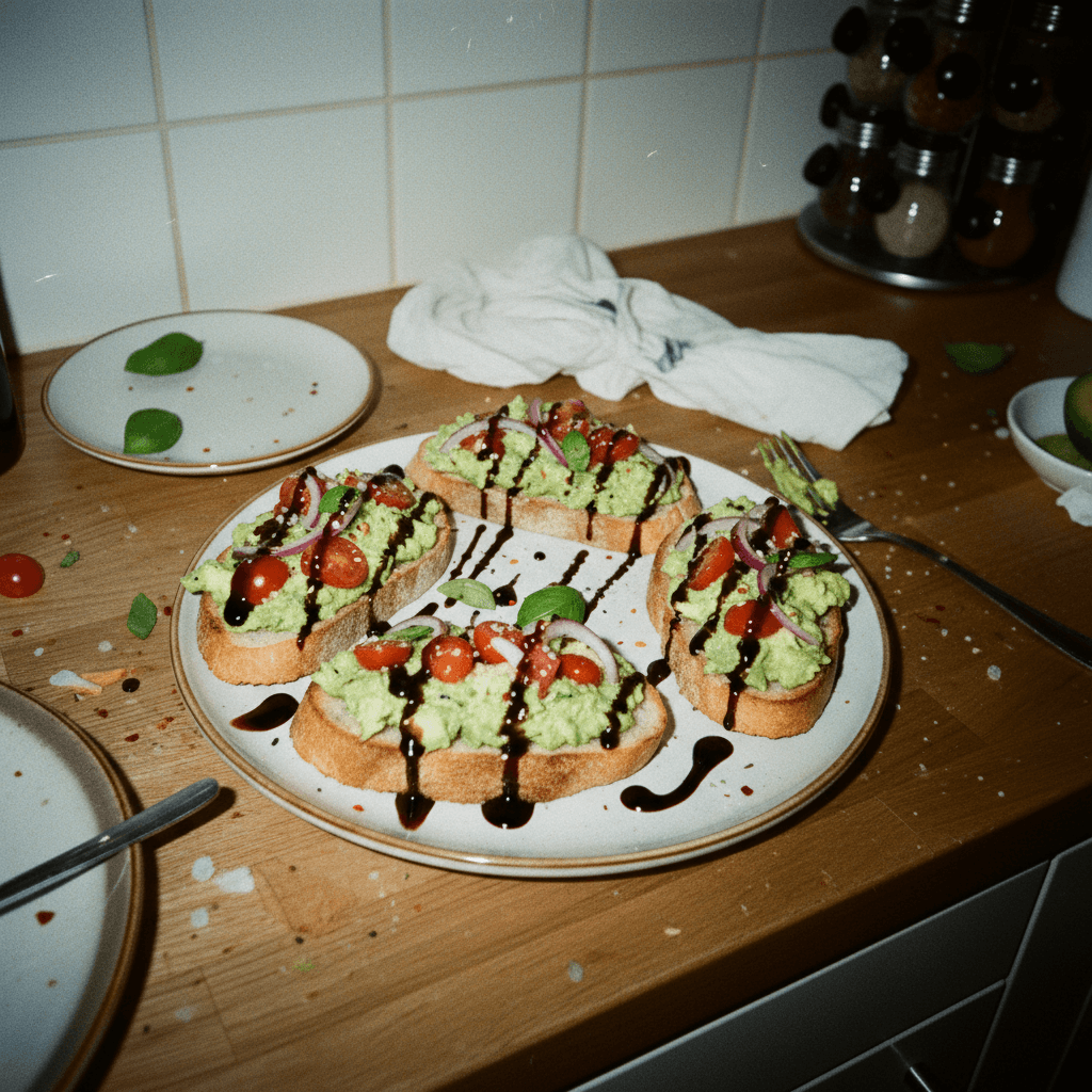 Avocado Bruschetta with Balsamic Glaze