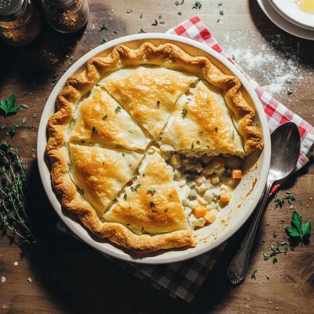 Easy Chicken Pot Pie with Phyllo Dough Topping