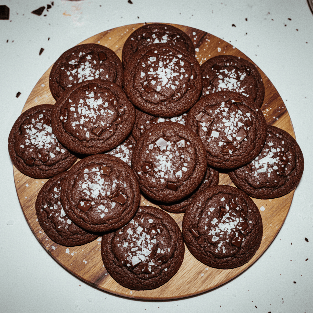 Salted Dark Chocolate Cookies
