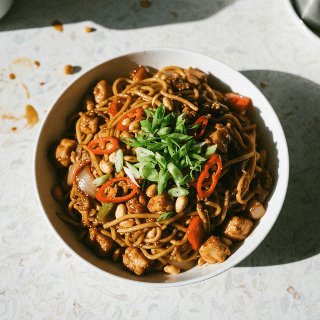 Kungpao Chicken Noodle Stir Fry