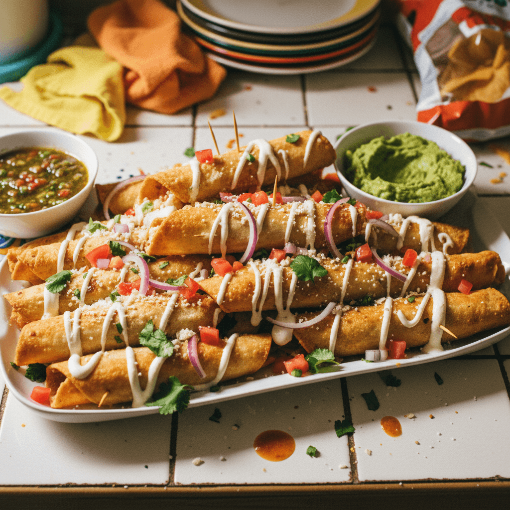 Cheesy Chicken Flautas