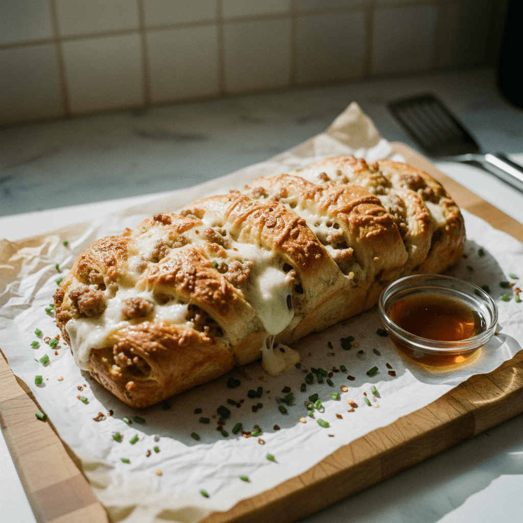 Crescent Roll Bread with Sausage and Cheese
