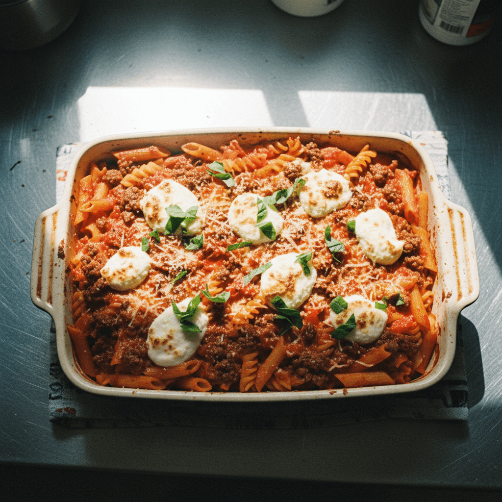 Simple Beef and Ricotta Pasta Bake