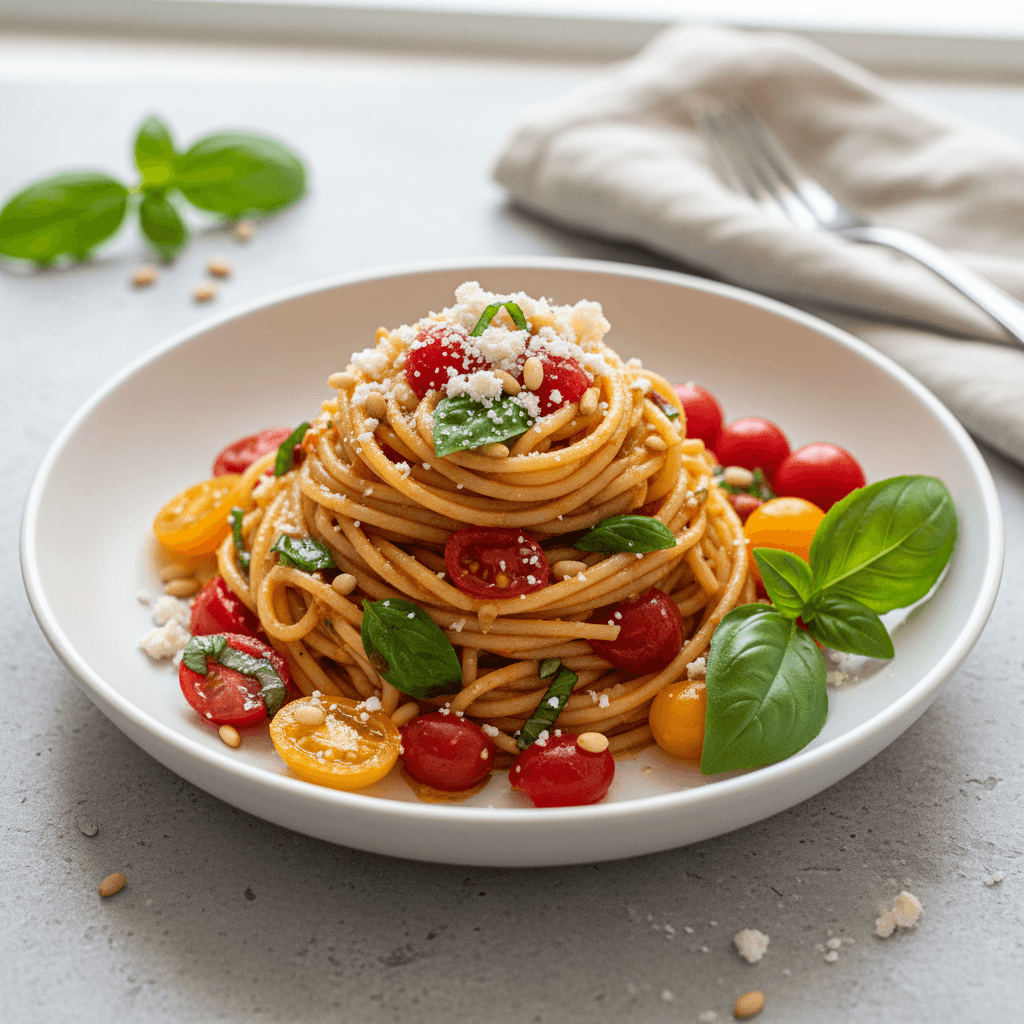 No-Cook Tomato Basil Spaghetti