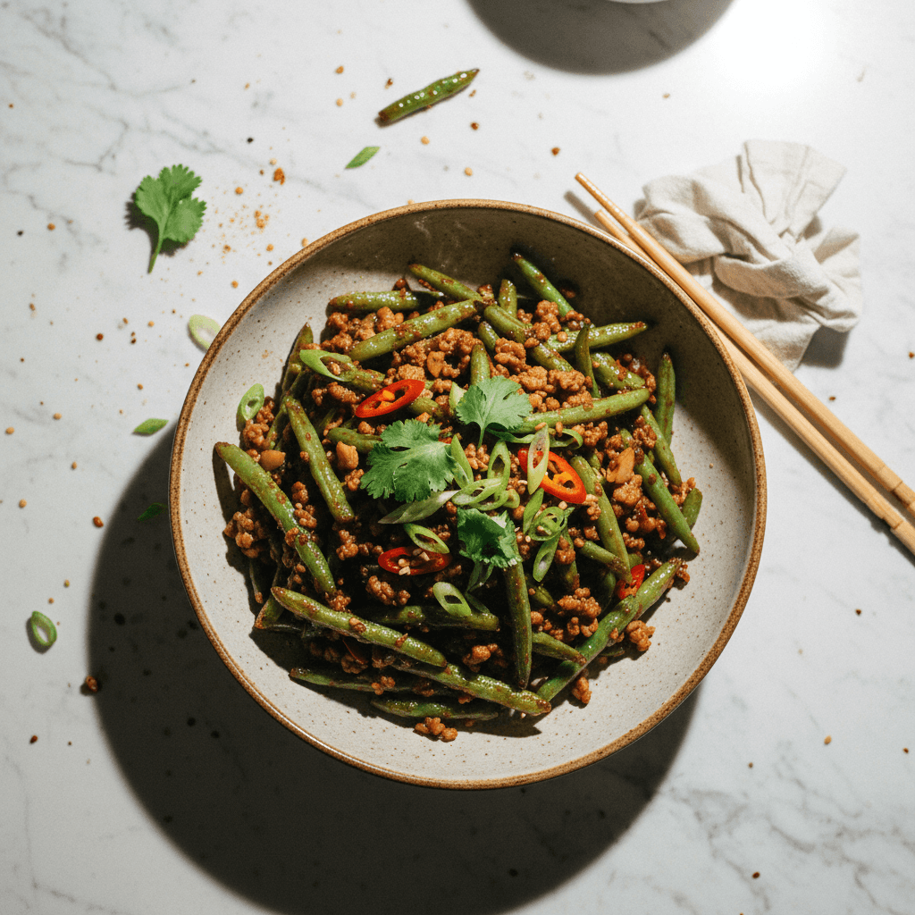 Trending Stir-fried Green Beans with Minced Pork