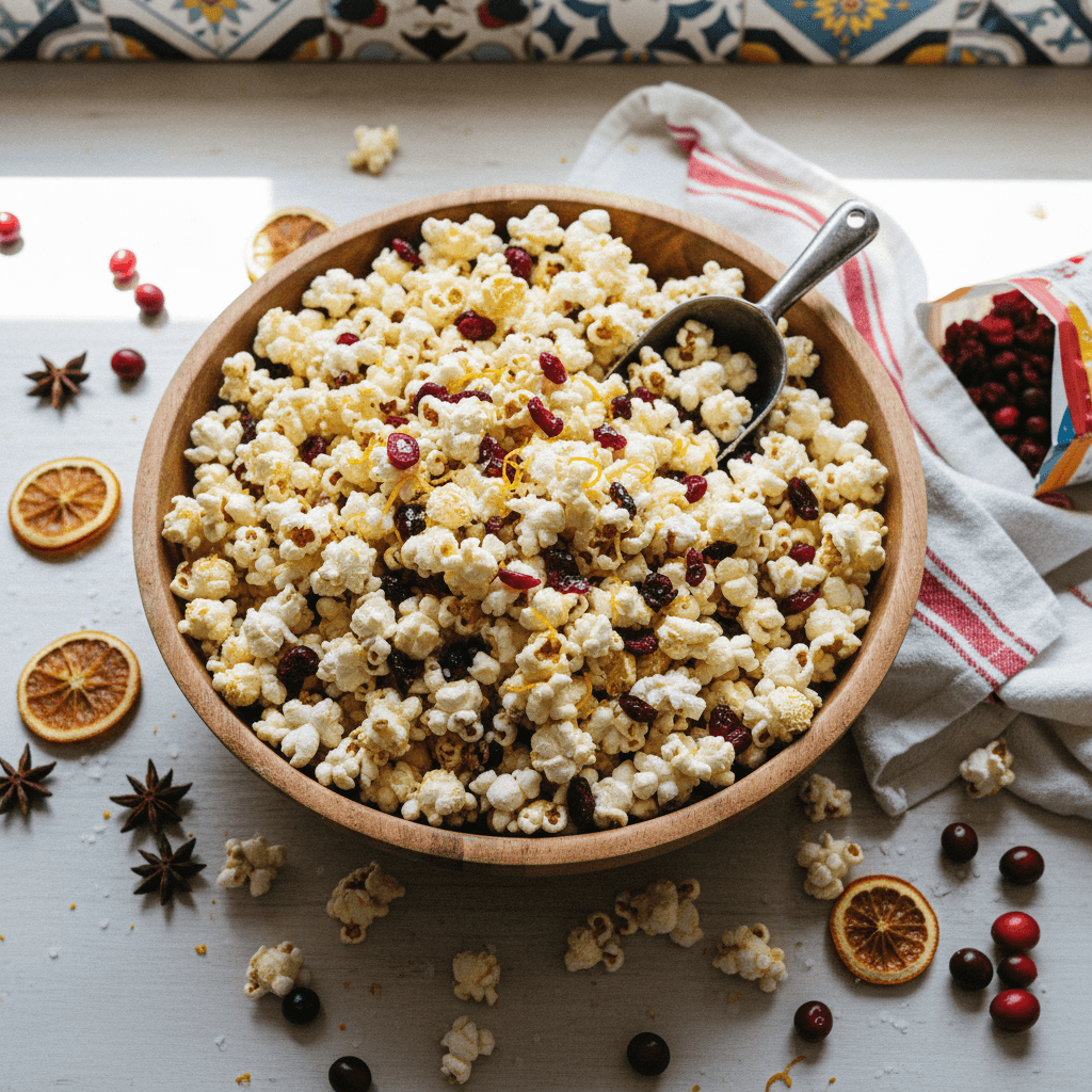 White Chocolate Cranberry Orange Popcorn
