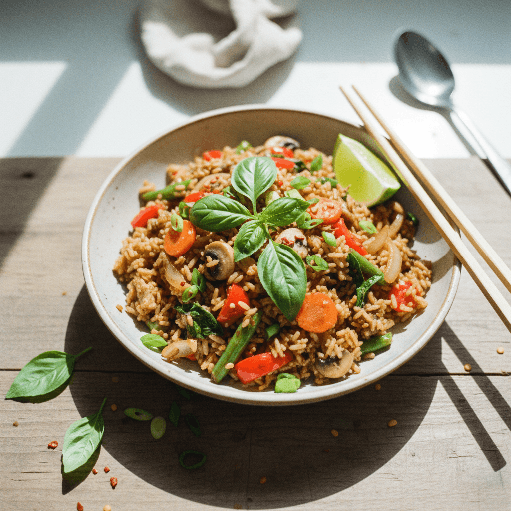 Quick Thai Basil Fried Rice