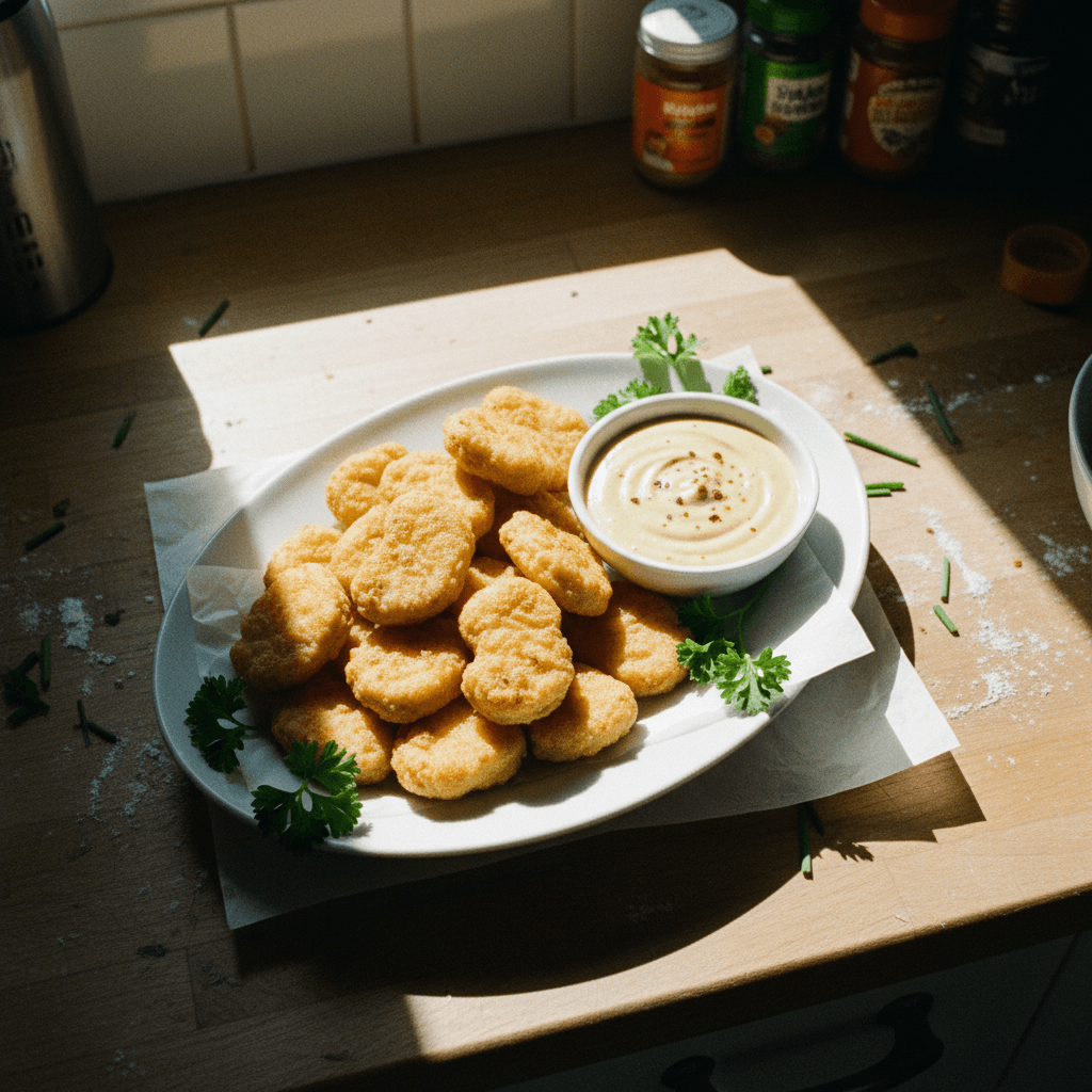 Crispy Chicken McNuggets with Hot Mustard Dip