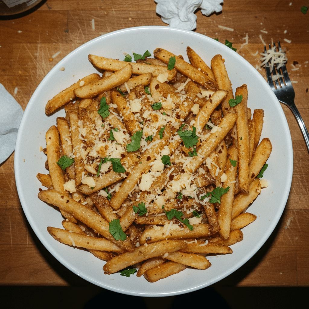Crispy Butter Garlic Parmesan Fries