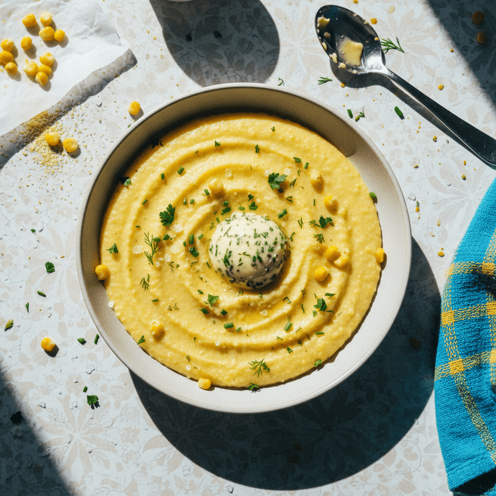 Simple Polenta with Herbed Butter
