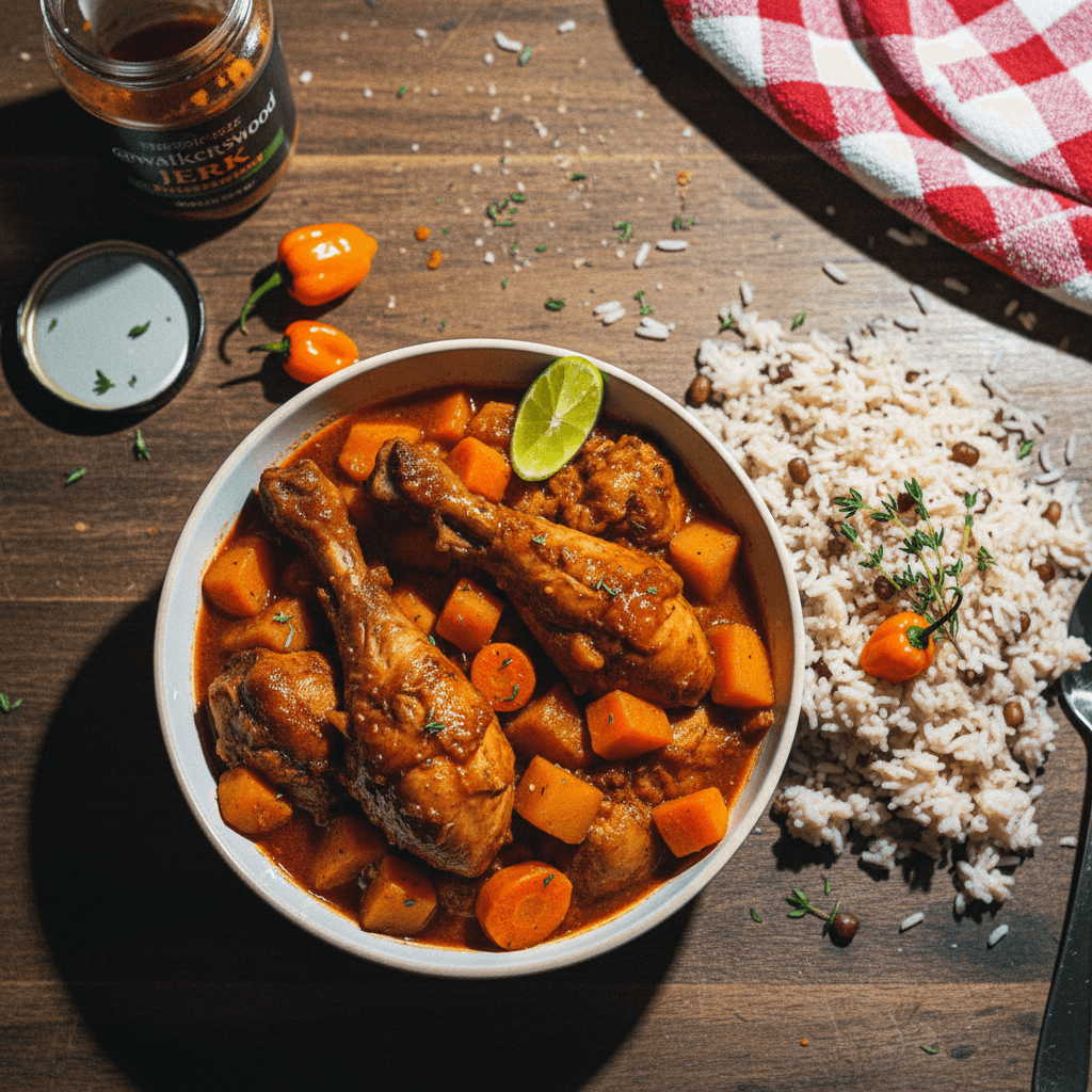 Slow Braised Fall-Off-The-Bone Jerk Chicken Stew